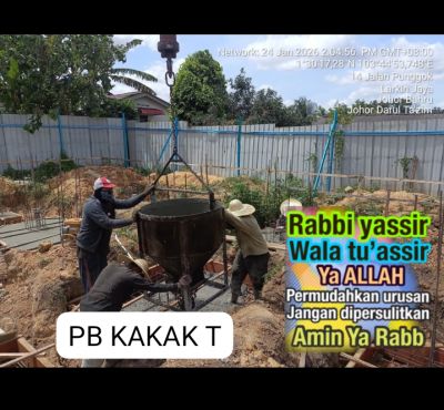 Bismillah.. Pembinaan banglo 2 tingkat sudah bermula!! 
Pada footing in progress